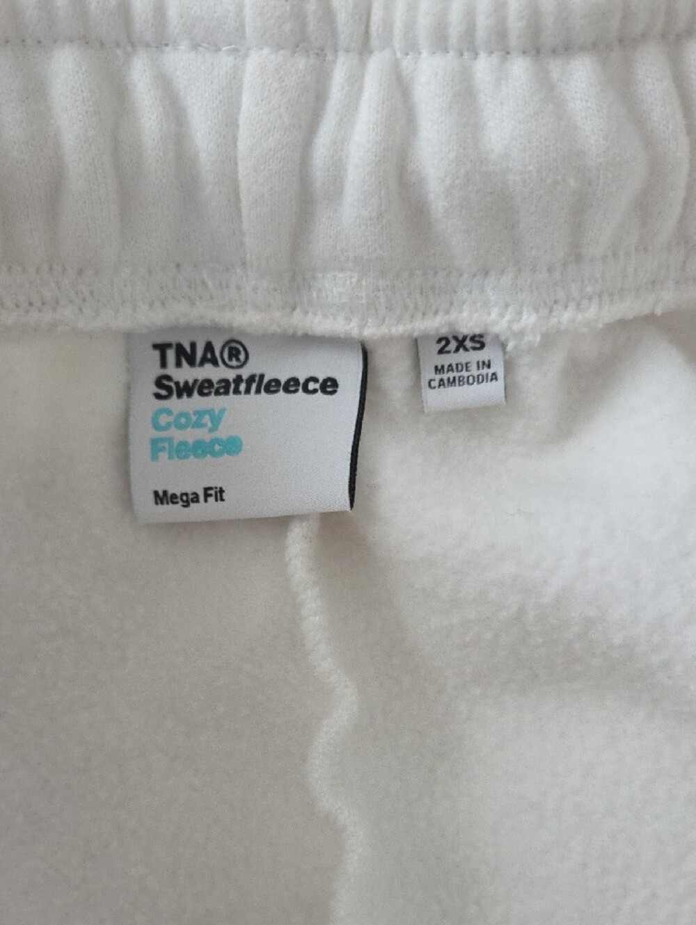 TNA White Fleece Joggers With Pockets. Size 2XS. - Picture 2 of 4